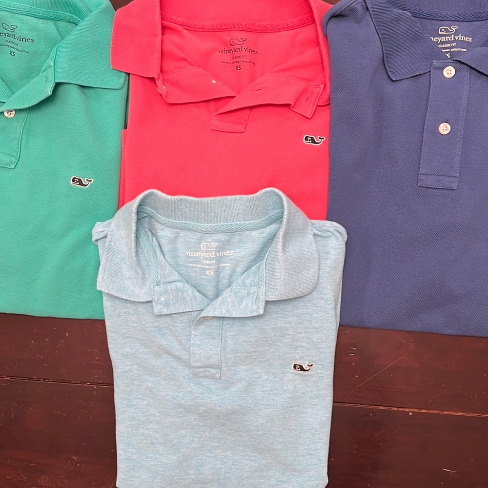 3 classic & 1 slim fit vineyard vine short sleeve polos size extra small mens